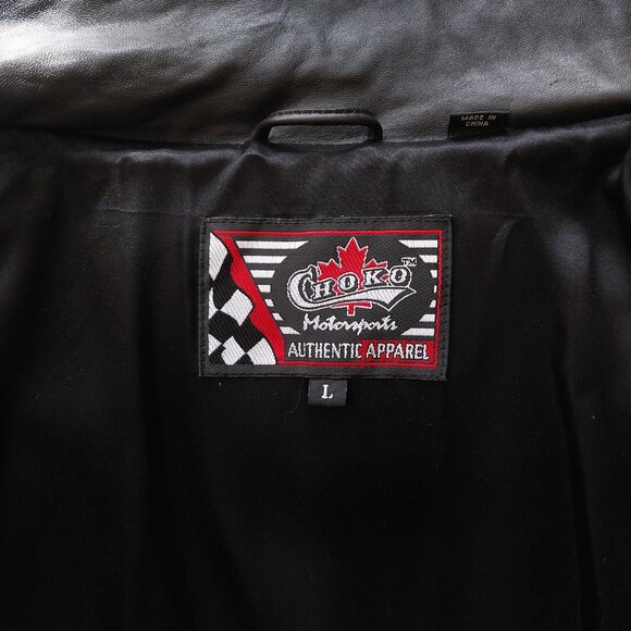 (SOLD) Vintage Choko Motorsports Genuine Leather Down Filled Puffer Jacket - Picture 7 of 8